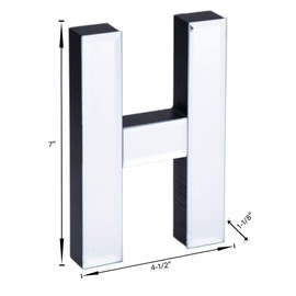 COLLECTIVE HOME - 7-inch Tall Mirrored Glass and Wood Decorative Letter, Home-Bedroom-Office Wall Décor. Perfect Fun Gift to Encourage Girls, Young Ladies & Teens. (H)