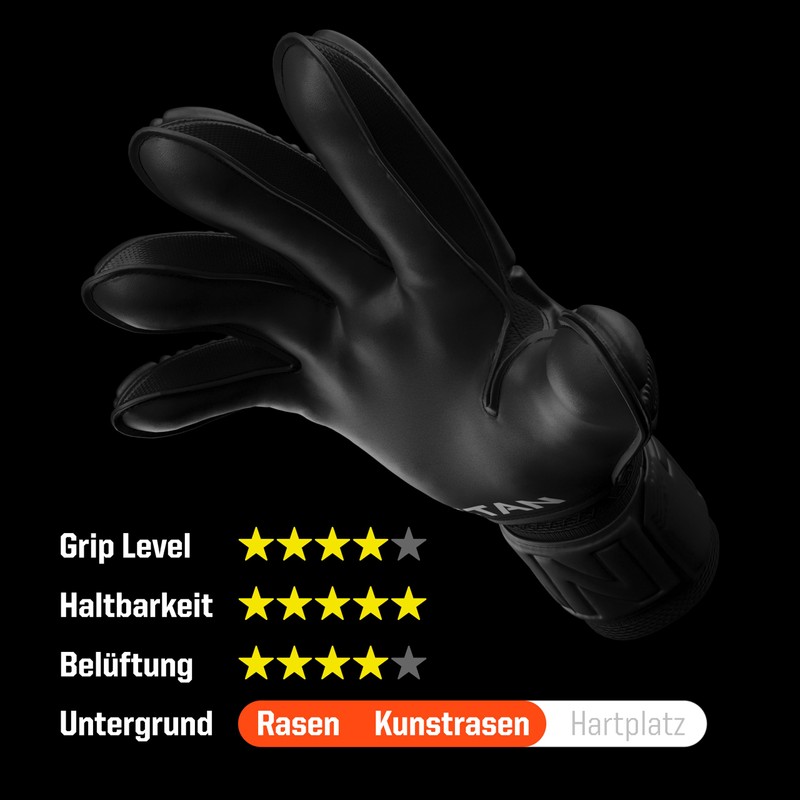 T1TAN Classic 1.0 Black-Out - Goalkeeper Gloves - Without Finger