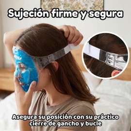 Mascarilla de Gel Facial Frío y Calor para Ojos y Cara Compresa Térmica Reutilizable y Ajustable con Velcro Alivio de Fatiga Visual, Ojos Hinchados y Tensión Spa Facial en Casa