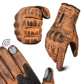 aaasportx Motorcycle Gloves for Men Women Leather Motorcycle Gloves Touchscreen Function - Protectors Motorcycle Gloves for All Weather Riding Gloves Motorcycle Mens