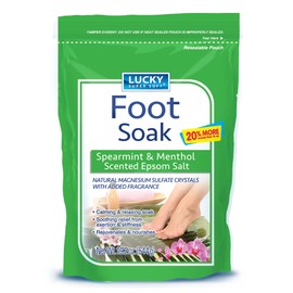 Lucky Super Soft Foot Soak Spearmint & Menthol Epsom Salt, 19.2 Ounce
