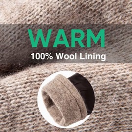 Alepo Winter PU Leather Gloves for Men, Warm Thermal Touchscreen Texting Typing Dress Driving Motorcycle Gloves with Wool Lining (Navy-M)