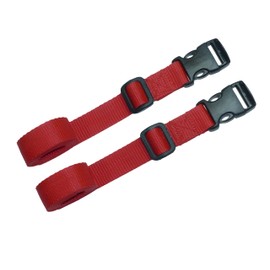 Webbing Strap with Quick Release Buckle, Pack of 2 (Red, 1 metre)