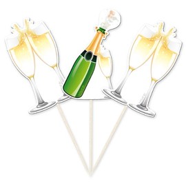 Wedding Champagne Bottle cocktail sticks party picks pack of 10