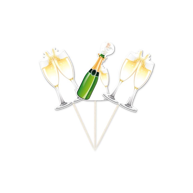 Wedding Champagne Bottle cocktail sticks party picks pack of 10