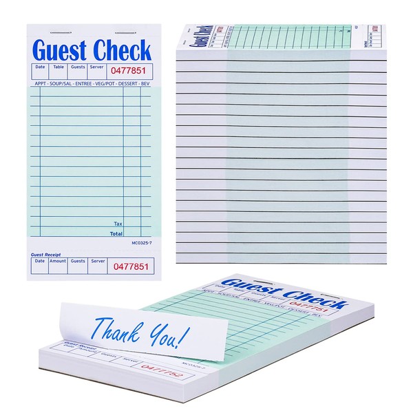 Methdic Methdic Guest Checks Server Note Pads 1000 Orders Waitress