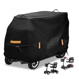 Mobility Scooter Cover, 600D Upgraded Mobility Scooter Storage Cover All-Weather Protection Electric Scooter Cover - 49"x 23"x 39"