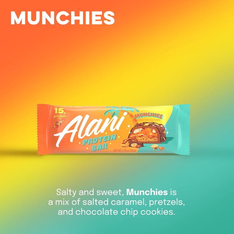 Alani Nu Protein MUNCHIES, High Protein Gluten-Free Bars, 18g Protein,