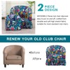 KRFOONN Printed Club Chair Slipcover Stretch 2 Pieces Tub Chair