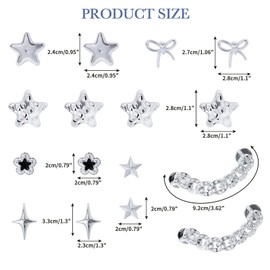 LUBOXIN 16 Stück Schuh Charms, Glitzernde Stern Schuh Anstecke Set, DIY Schuhdekoration mit Strass, Schuhanstecker Anstecke Schuh Dekoration Zubehör für Mädchen Frauen Kinder