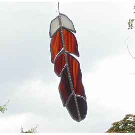 American Bald Eagle Feather Handmade Stained Glass Indoor Outdoor Sun Catcher