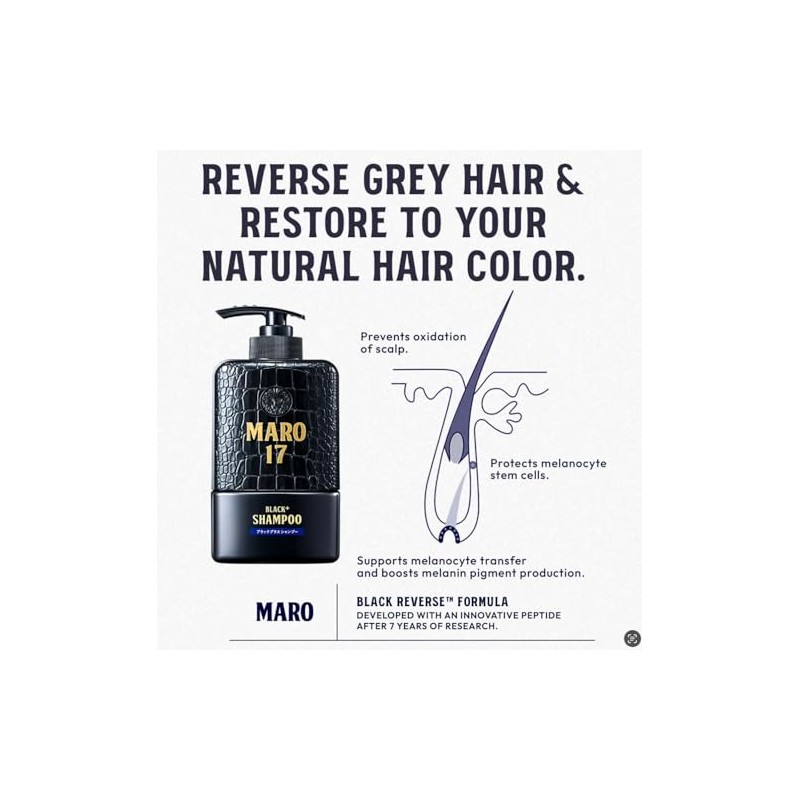 MARO17 Black Plus Champú 13.8 fl oz (350 ml)