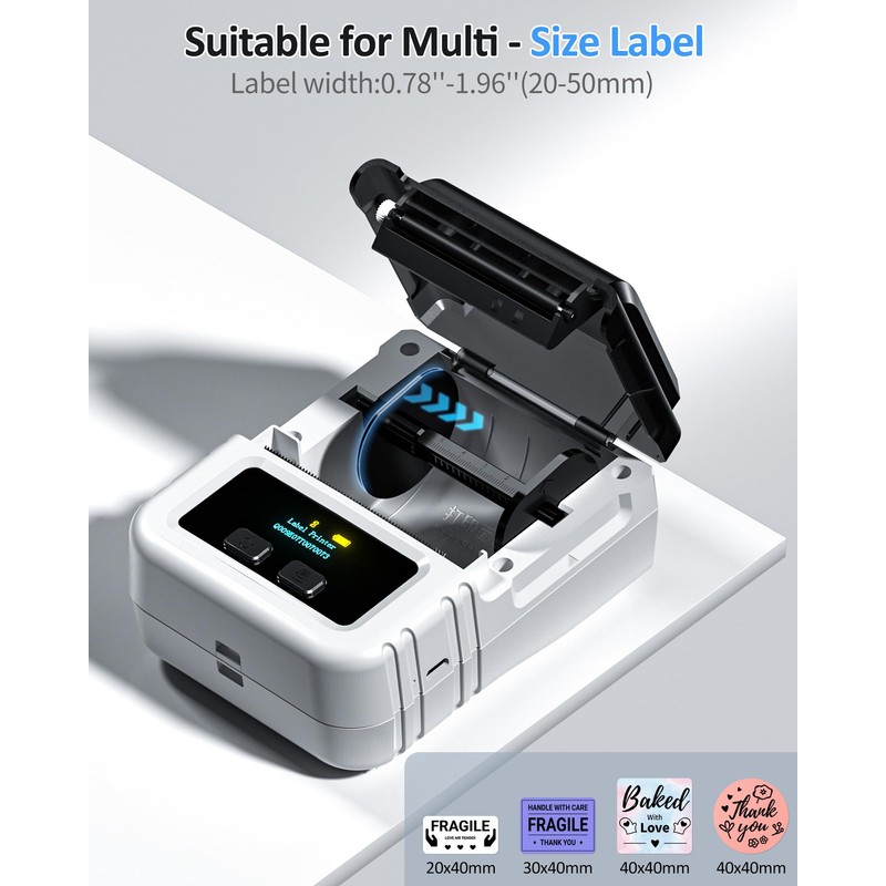 Itari M120 Label Printer - Bluetooth Label Printer Thermal Labeler