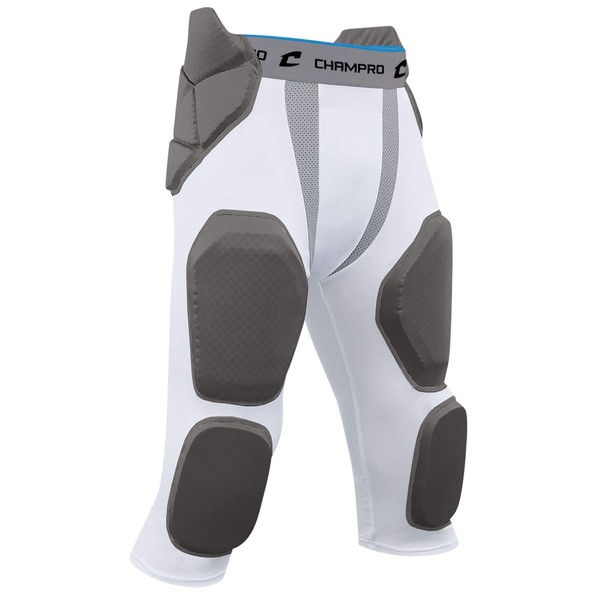 CHAMPRO 7-Pad Girdle Football Pants, White, Adult Medium (FPGU7AWM)