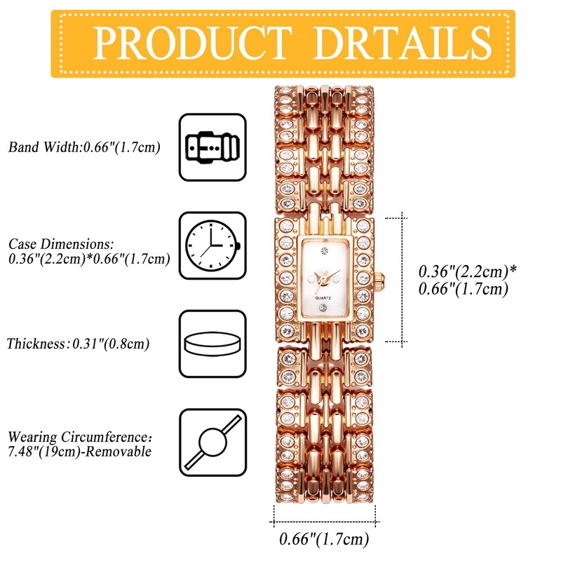 腕時計 レディース スクエア ダイヤモンド 防水: 長さ調整可能 クオーツウォッチ キラキラ デザイン 素敵