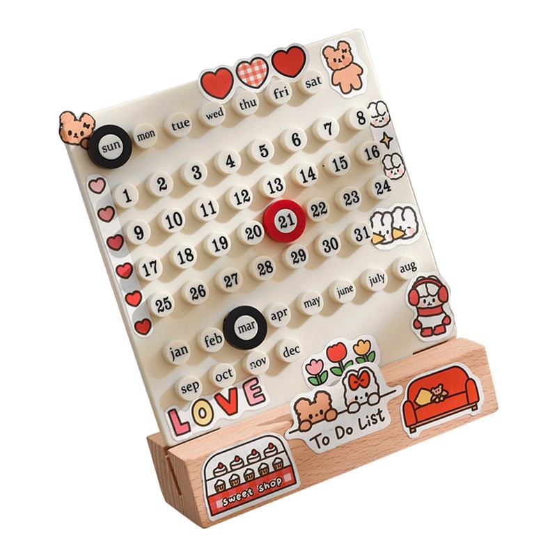 Desk Date Planner Integrated Molding Ring Table Calendar Ornaments for