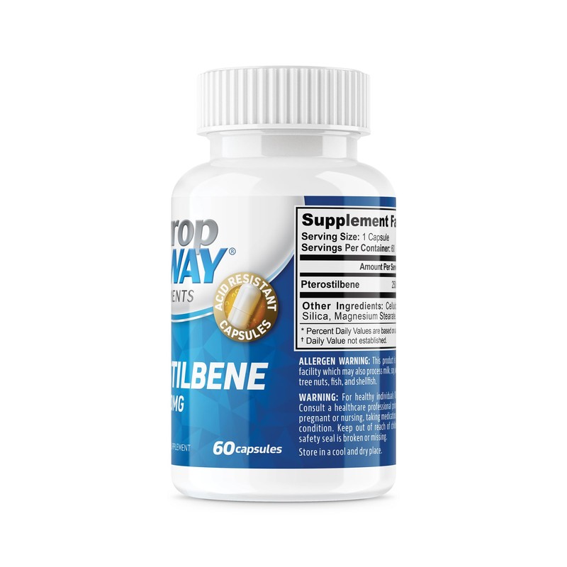 NeuropAWAY Elements Pterostilbene (60 250mg Acid Rresistant Capsules Per Bottle)