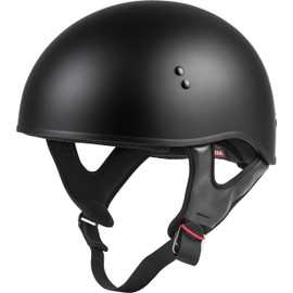 GMAX HH-45 Motorcycle Street Half Helmet (Matte Black, Large)
