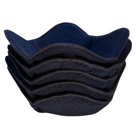 SHILA Bowl Snuggies, Dark Blue Set of 5 Microwave-Safe Hot Bowl Holders to Keep Your Hands Cool and Your Food Warm, Polyester & Sponge Heat Resistant Dish Pads for Soup, Rice and Pasta Bowls
