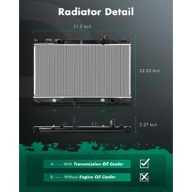 SCITOO 2436 Radiator Fit 2002-2006 for Toyota for Camry 2.4L 2004-2008 for Toyota for Solara 2.4L