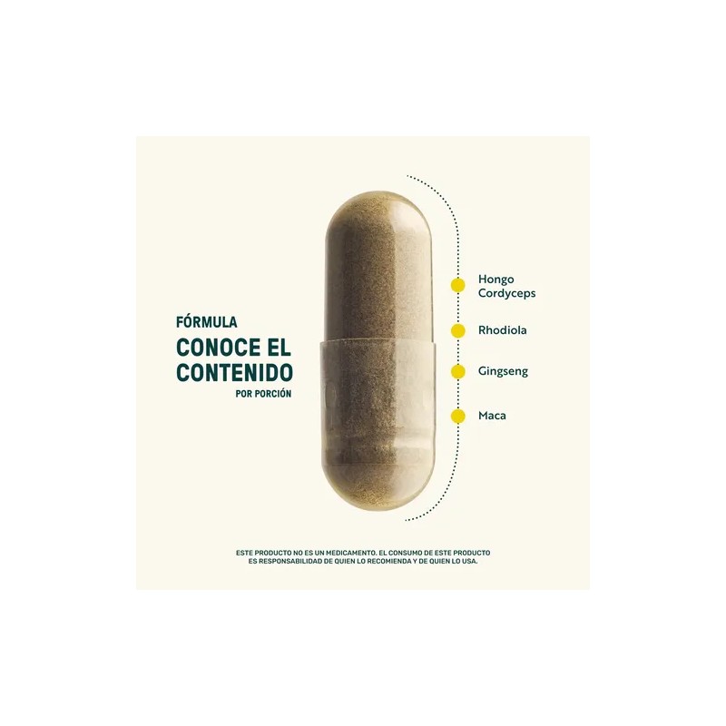 Rhodiola Maca Life360+ Fuel Up Blend 180 Cápsulas Cordyceps