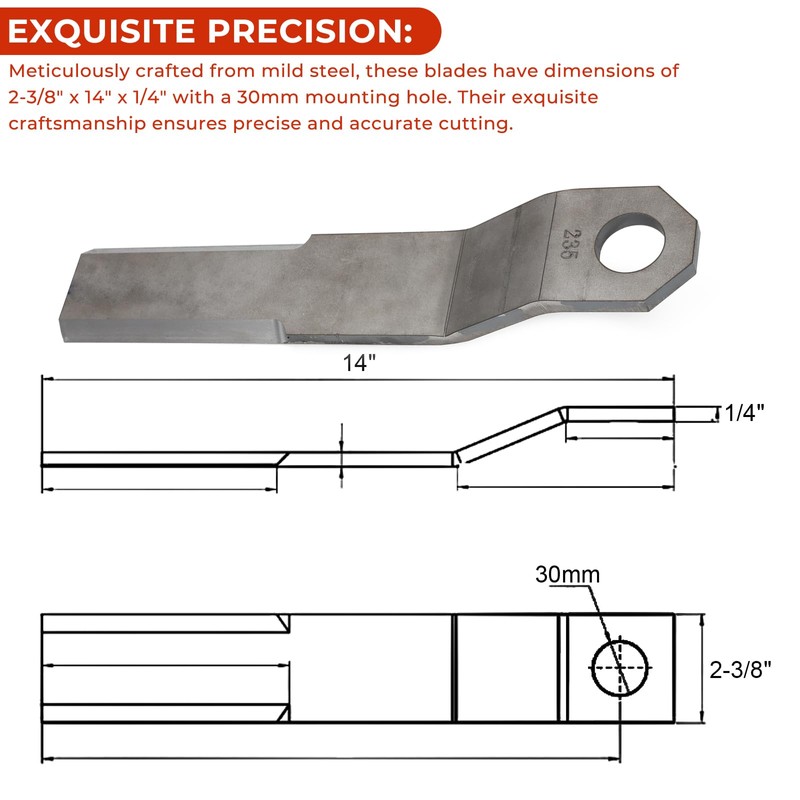 MOTOQUEEN Heavy Duty Replacement Bush Hog Rotary Grass Cutter Blades