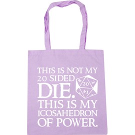 Hippowarehouse This is not my 20 sided die. This is my Icosahedron of power Tote Shopping Gym Beach Bag 42cm x38cm, 10 litres