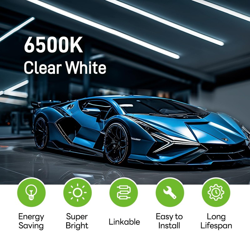 Pak 4FT LED Shop Lights, 2300LM 6500K Cool White, 20W