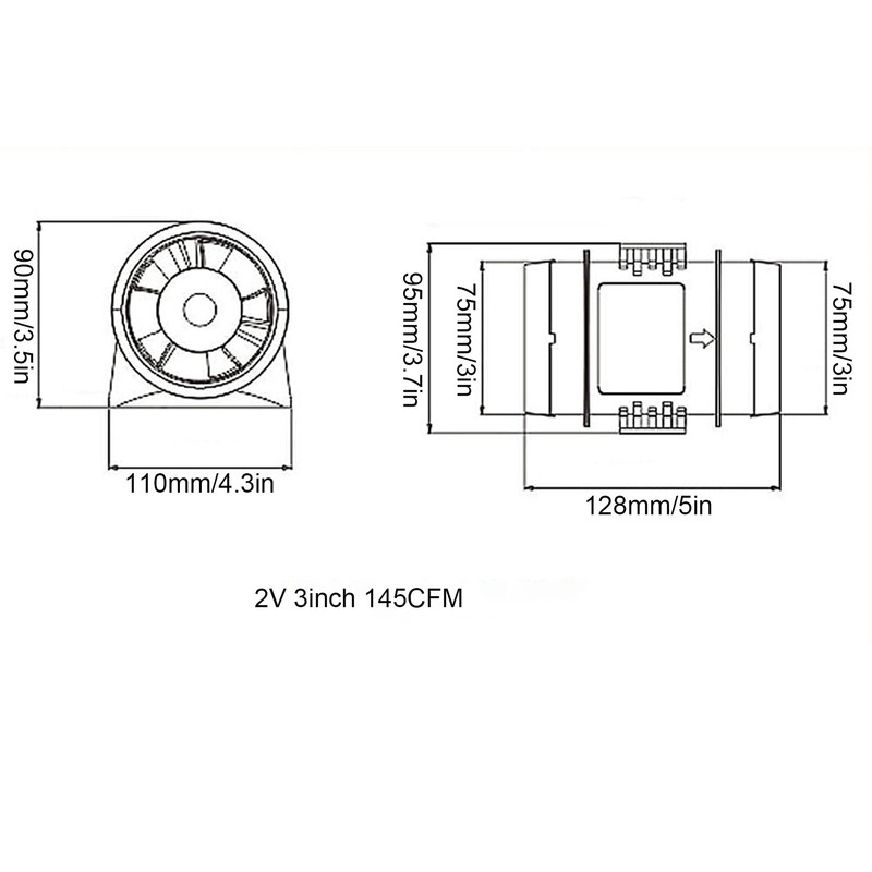Dpofirs Inline Duct Ventilation Fan Vent Blower, Exhaust Fan High