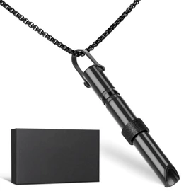 ECtury Breathing Necklace, Breathlace Necklace, Anxiety Necklace, Breathlace Necklace for Anxiety Rescue Remedy, Gadgets for Men, Secret Santa Gifts for Women, Gifts for Her Him (Black)