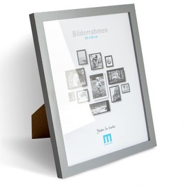 20 x 25 cm (1 piece) in grey, minimalist and modern picture frame for photos and pictures Includes: Acrylic glass protection Can be used as a table stand or for the wall, portrait or landscape