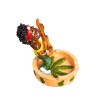 4.5" Small Rasta Jamaican Man Holding Bowl Polyresin Ashtray Decoration