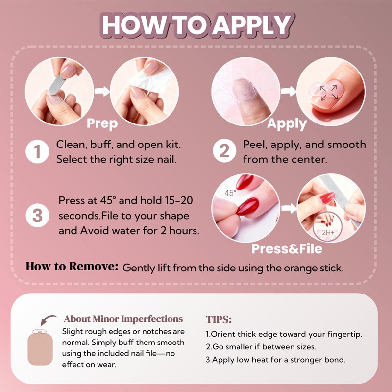 Red Bean Gradient Soft Gel Press On Nails 24PCS –