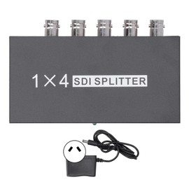 F214 SDI Splitter 1x4 1 in 4 Out Supports SD/HD/3GSDI Repeater Extender(Prise  )