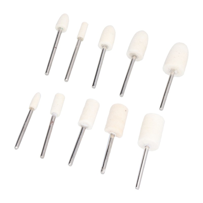 100Pcs Polishing Head Wool Felt Tapered Cylindrical Buffing Wheel Set
