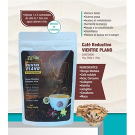 Café Reductivo Vientre Plano – Sabor Capuchino Vainilla – 150g | Fórmula Termogénica para Quemar Grasa, Reducir Hinchazón y Controlar el Apetito – Keto Friendly y Sin Azúcar