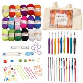 Incraftables Crochet Kit for Beginners – 85 Piece Beginner Crochet Kit for Adults & Kids with Yarn, Hooks, Accessories & Bonus Tote Bag Organizer – Learn to Crochet with Complete Starter Set