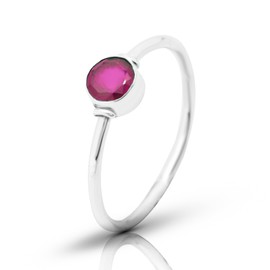 Koral Jewelry Created Ruby Ring 925 Sterling Silver Vintage Tribal Gypsy Boho Look US Size 5 6 7 8 9 (8)