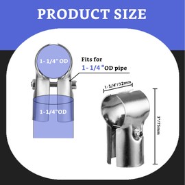 Acrux7 8 Pack 1-1/4" x 1-1/4" End Rail T Clamp, Stainless Steel Fence T Clamp Chain Link Fence Parts T Pipe Connector for 1-1/4" (32mm) OD Pipe (Bolts and Nuts Included)