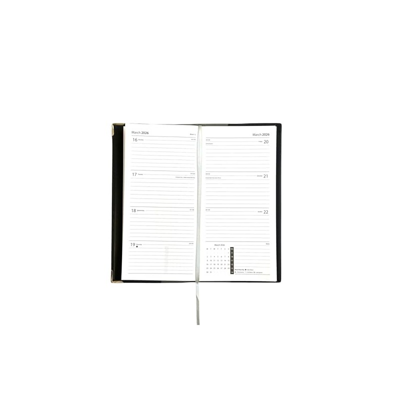 2026 Premium Faux Leather Soft Cover Slim Pocket Diary Week