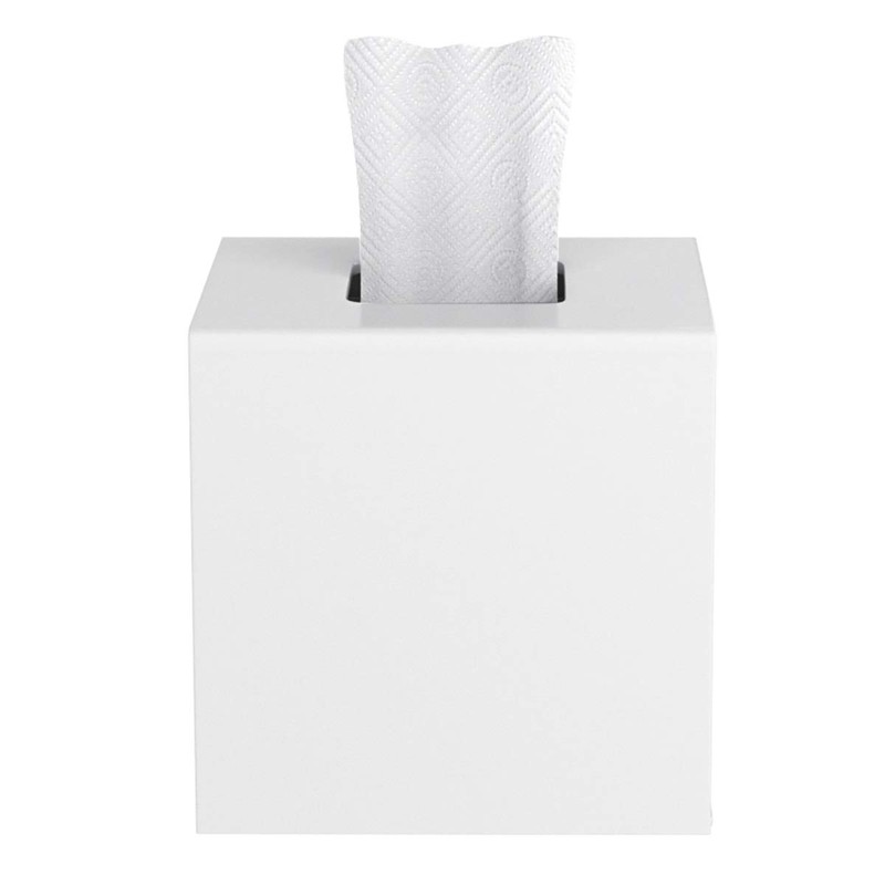 HIIMIEI Acrylic Tissue Box Cover White Tissue Holder Square Napkin