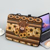 ZIATUBLES Aztec Sunflower Highland Cow Print Laptop Sleeve Case with