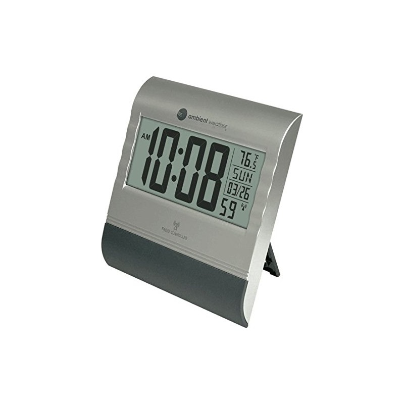 Ambient Weather RC-9362 Atomic Digital Wall Clock with Temperature