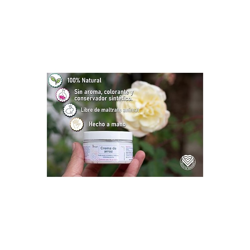 Crema Facial Arroz Aclara Hidrata Suaviza Arrugas y Manchas 90g