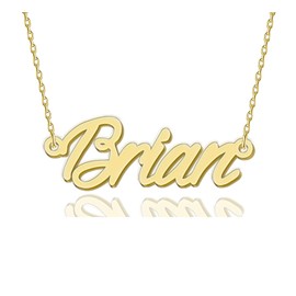 HUAN XUN Brian Necklaces Gold Name Necklace for Women Charm Initial Jewelry for Mom Mama Birthday Anniversary