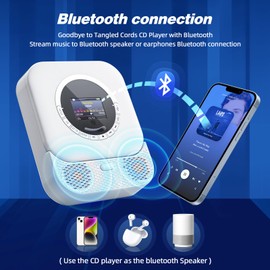 Arafuna Portable CD Player with Bluetooth Receiver and Transmitter, Portable CD Player with HiFi Speakers, Personal CD Player with Built-in LED Display, Radio CD Player Support FM Radio