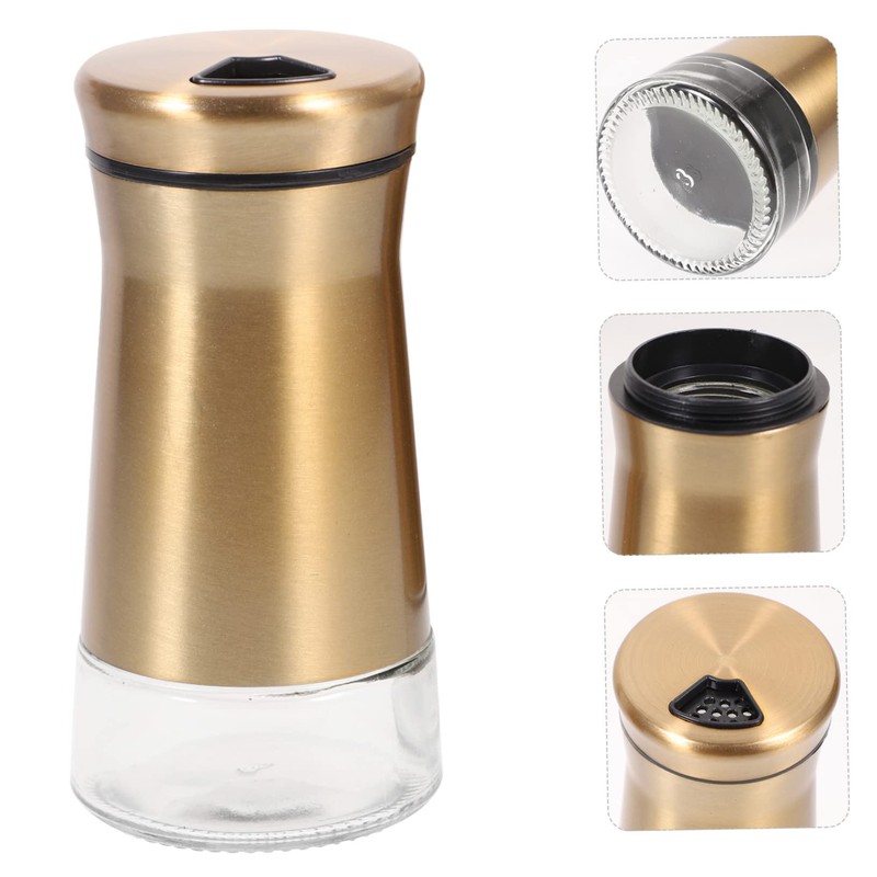 Ipetboom 2Pcs Reusable Spice Bottles Salt Pepper with Design for