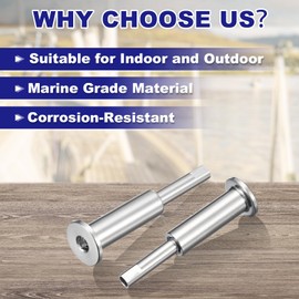 sourcing map 20 Pack Invisible Cable Railing Kit, T316 Stainless Steel 1/8" Swage Tensioner, Terminal Hidden for 2"x2" Wood/Metal Deck Post, Cable Railing