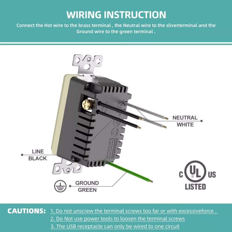 Smart-us Smart Fast 4.8A USB Type C Wall Outlet 20