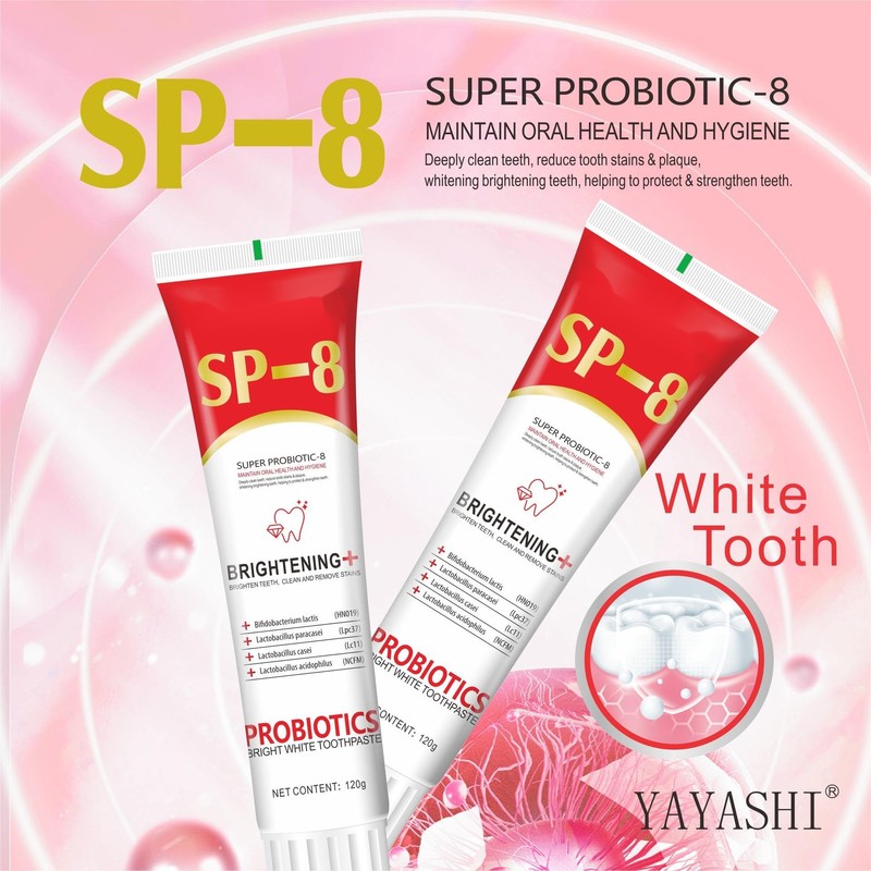 SP-8 Ultra Whitening Toothpaste,Toothpaste Sp-8 Brightening,Probiotics Bright White Toothpaste,Deep Cleaning